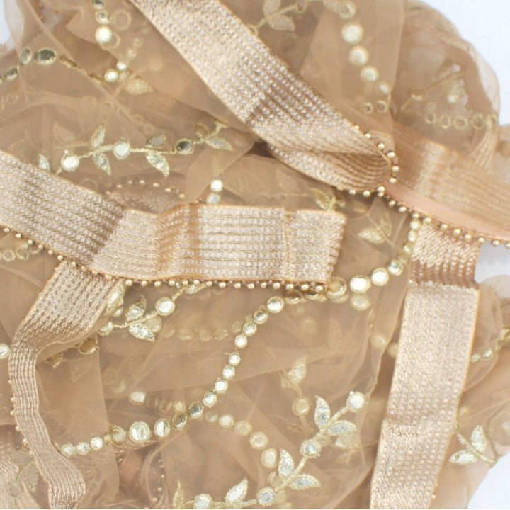 anokherang Dupattas Gold Floral Gotta Trails Net Dupatta