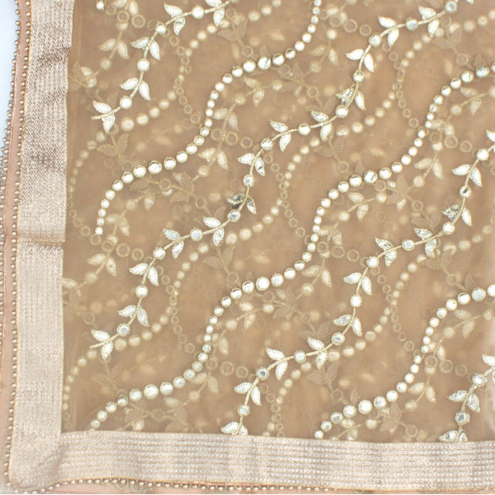 anokherang Dupattas Gold Floral Gotta Trails Net Dupatta