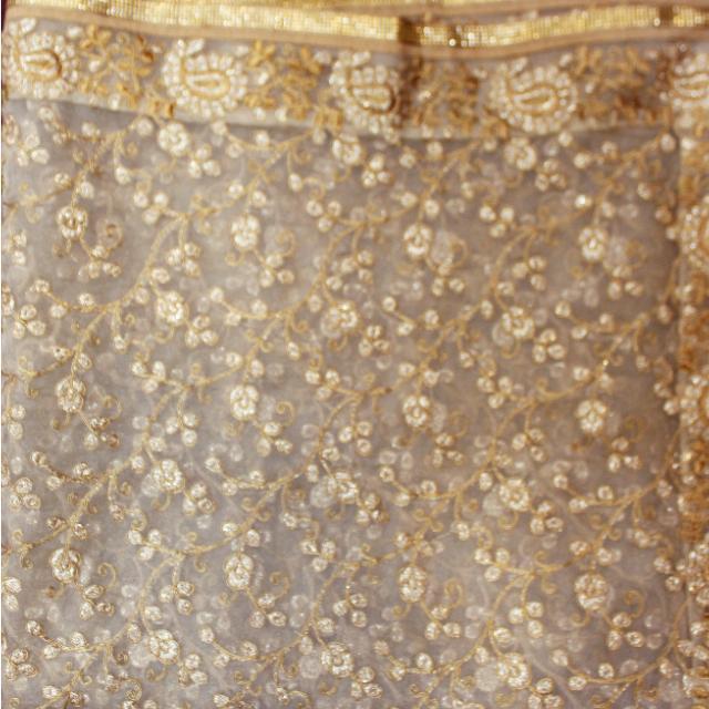 anokherang Dupattas Gold Floral Thread Work Dupatta