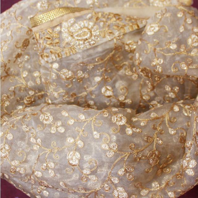 anokherang Dupattas Gold Floral Thread Work Dupatta