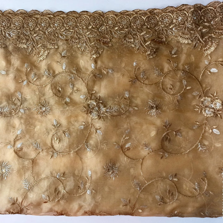 anokherang Dupattas Gold Thread and Light Gold Sequenced Dupatta