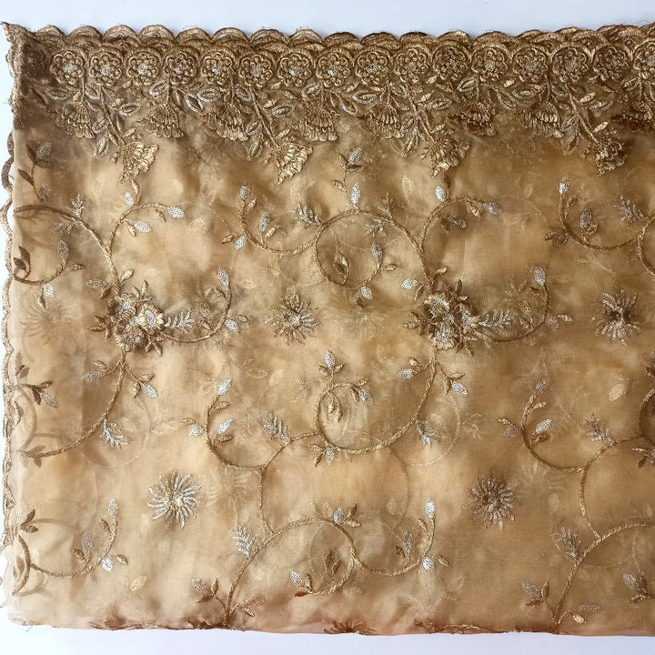 anokherang Dupattas Gold Thread and Light Gold Sequenced Dupatta
