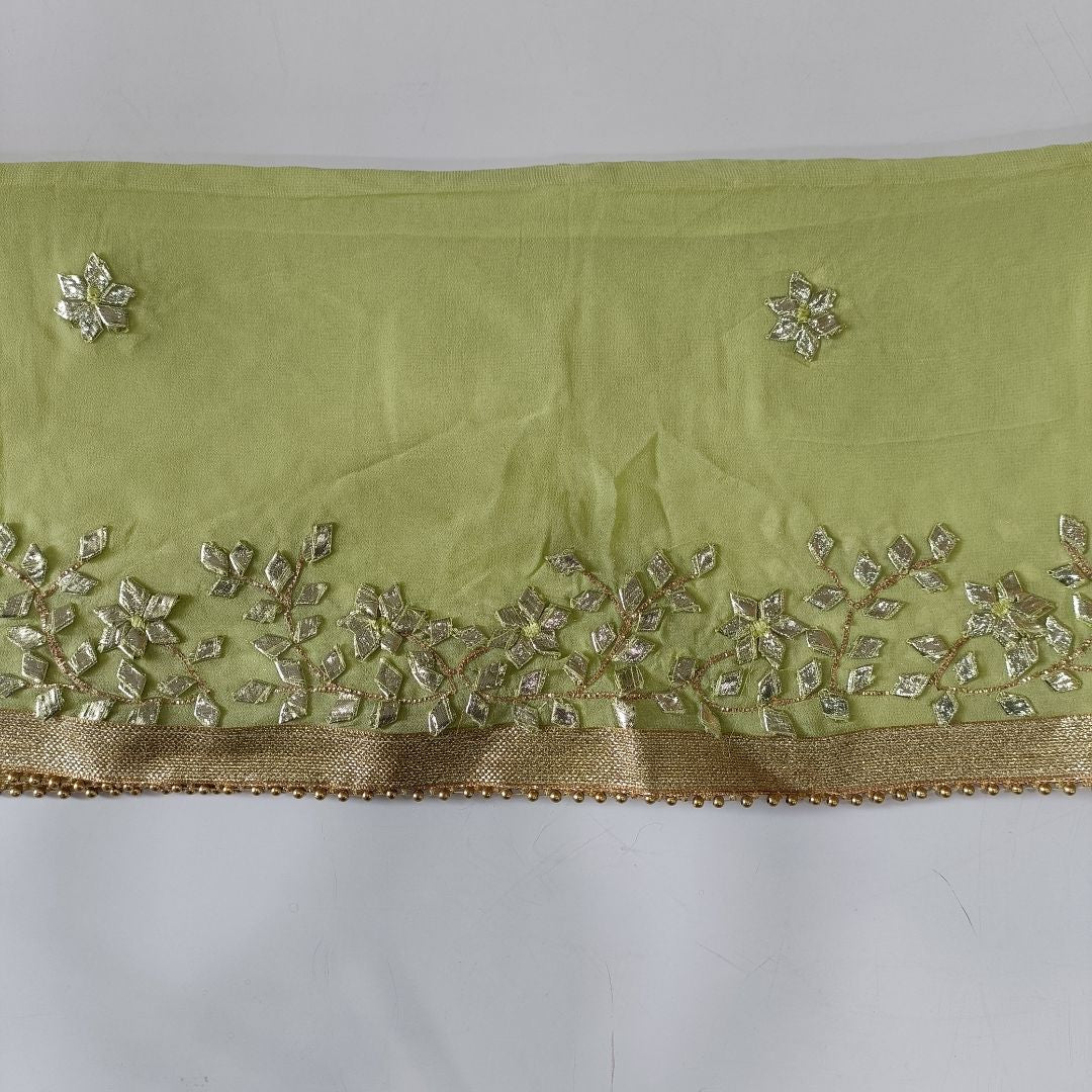 Sea Green Embroidered Chiffon Dupatta with Sequinned main image 1