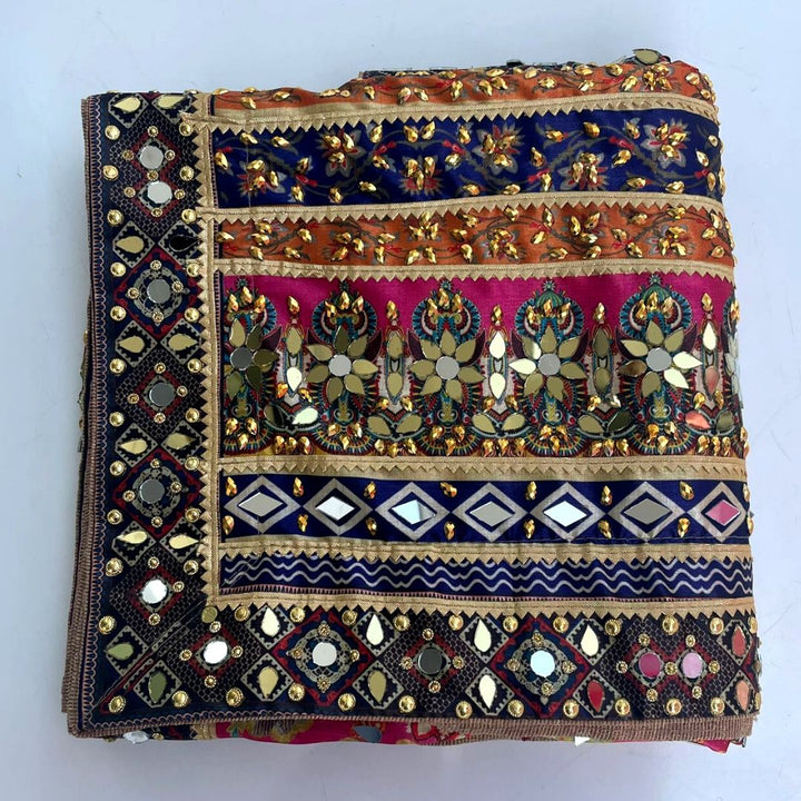 anokherang Dupattas Jugni Multicolor Mirror Stone Dupatta