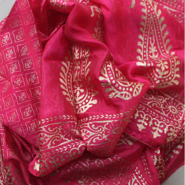 anokherang Dupattas Magenta foil paisley Dupatta