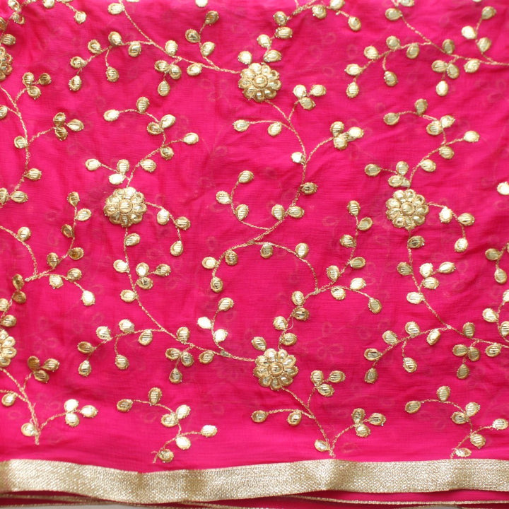 anokherang Dupattas Magenta Gotta Floral Trails Chinnon Dupatta