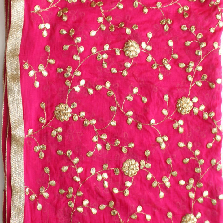 anokherang Dupattas Magenta Gotta Floral Trails Chinnon Dupatta