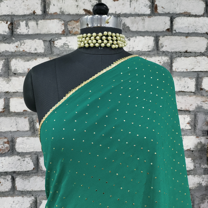 anokherang Dupattas Magical Green Foil Printed Georgette Dupatta