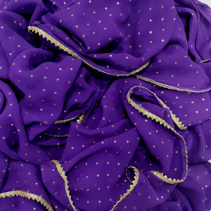anokherang Dupattas Magical Purple Foil Printed Georgette Dupatta