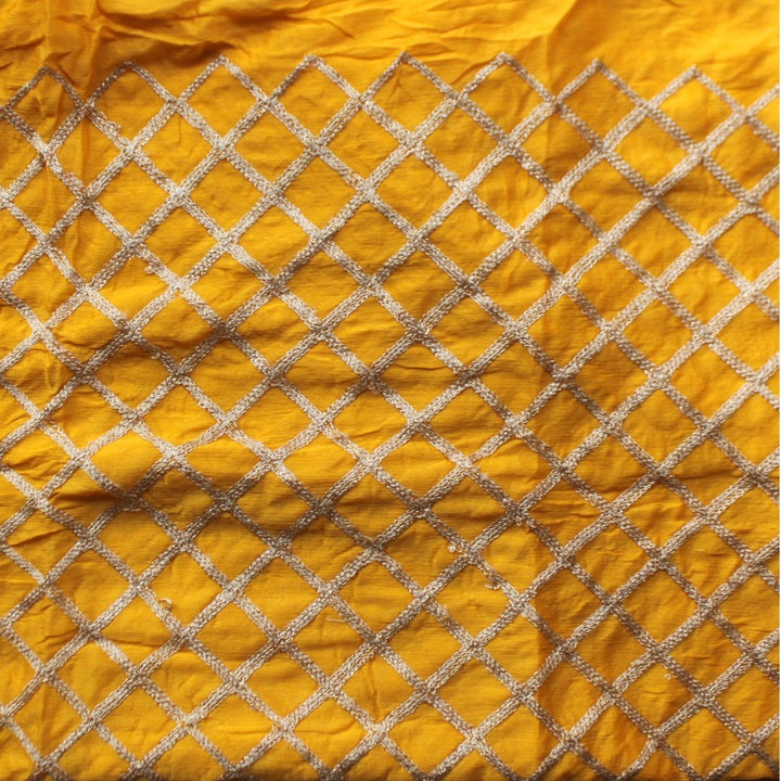 anokherang Dupattas Marigold Yellow Criss cross Dupatta