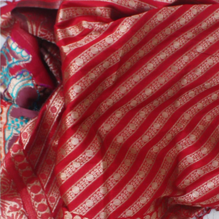 anokherang Dupattas Maroon Elephant Banarsi Stole