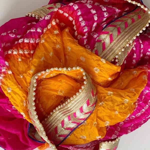 Multi-Color Silk Bandhej Dupatta