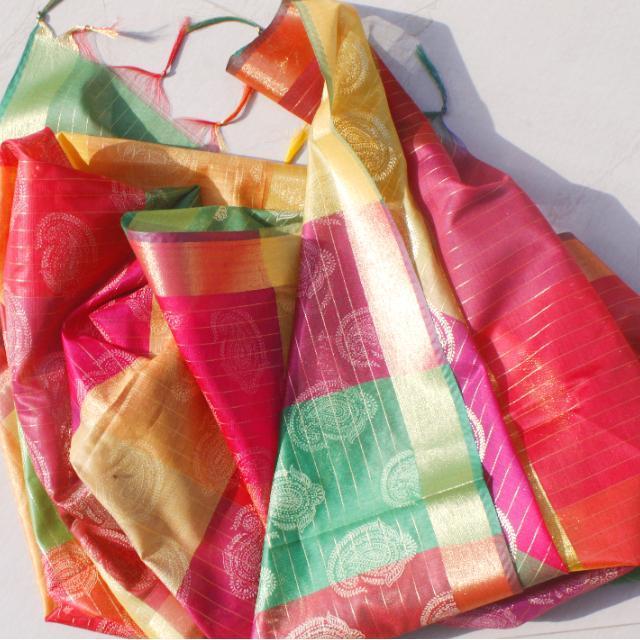anokherang Dupattas Multicolored Foil Festive Dupatta
