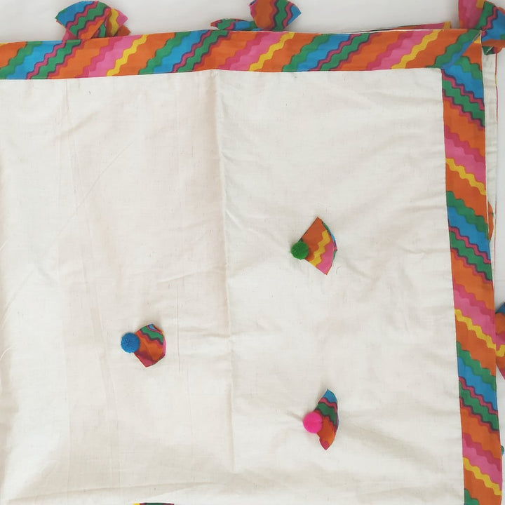 anokherang Dupattas Multicolored Patterned Pom-Pom Dupatta