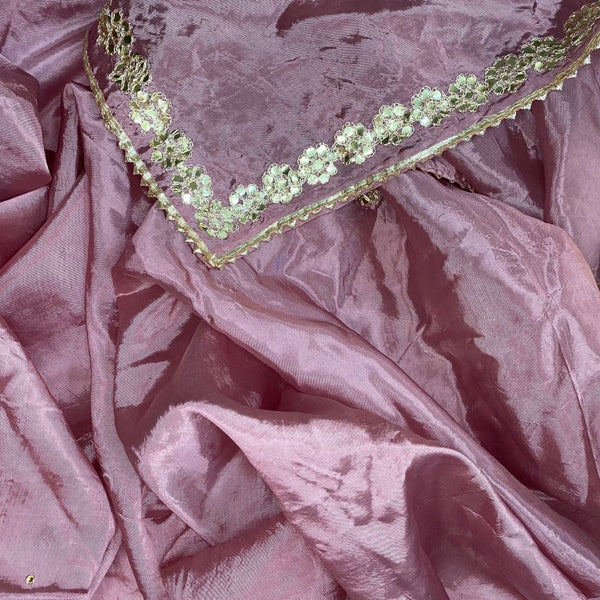 anokherang Dupattas Onion Pink Gotta Embroidered Men's Stole