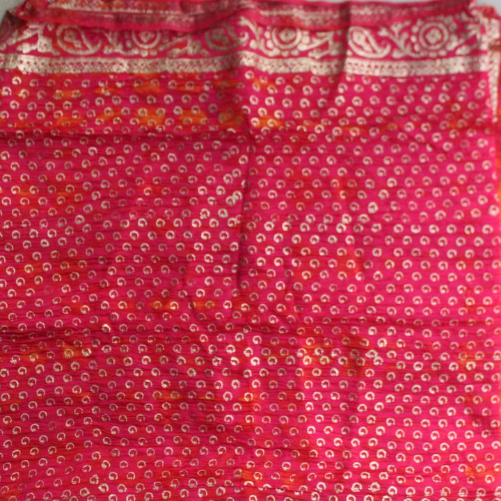 anokherang Dupattas Orange tie and dye paisley foil Dupatta