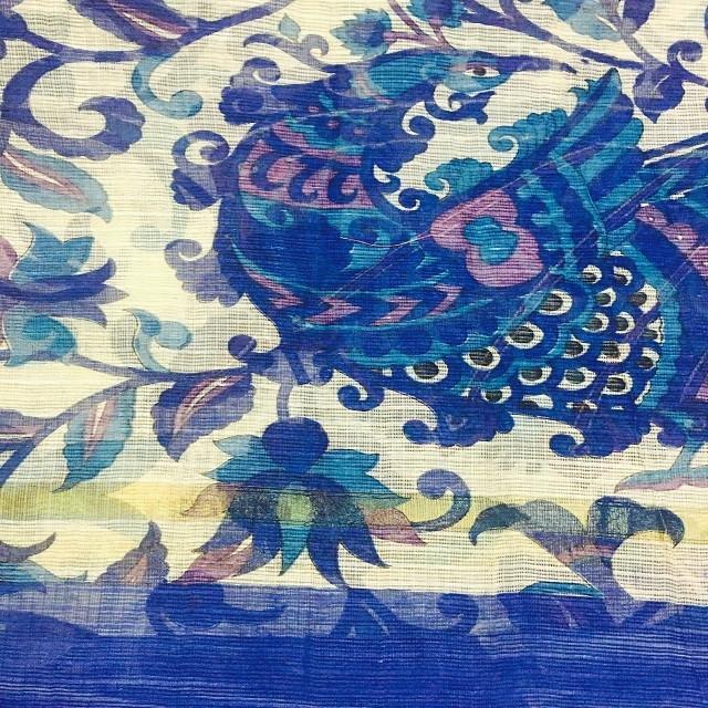 anokherang Dupattas Peacock Blue Kota Silk Mix Dupatta