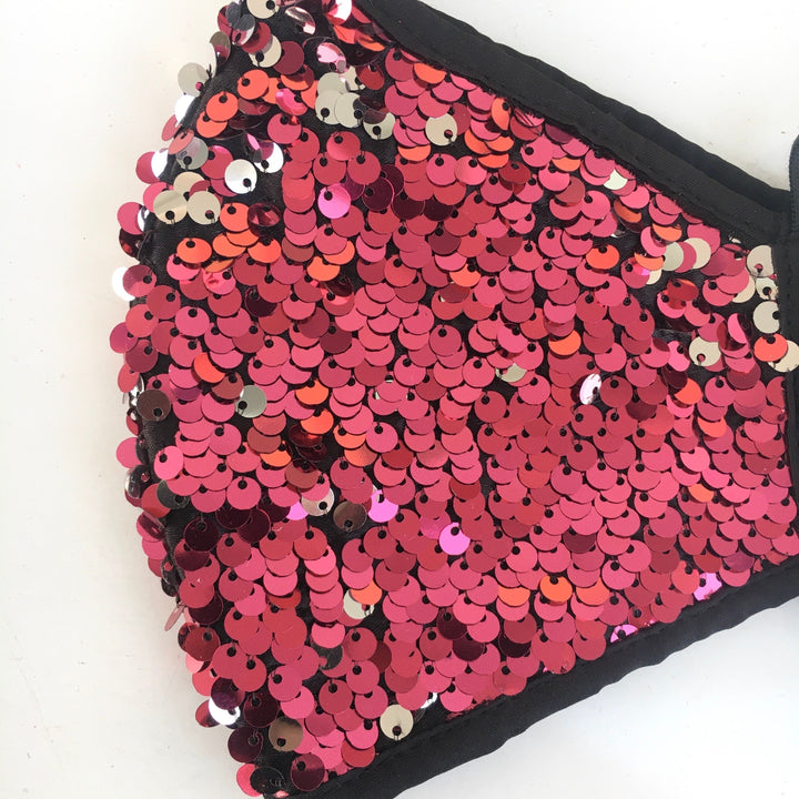 anokherang Dupattas Pink Metallic Sequin Mask