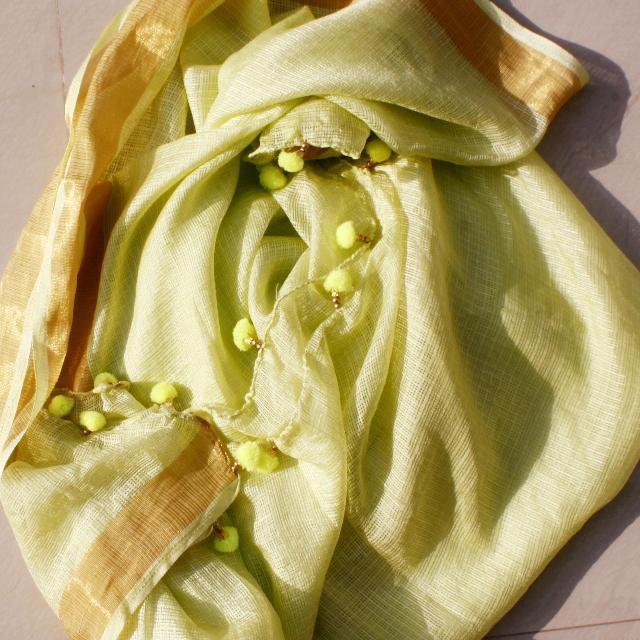anokherang Dupattas Pista Green Kota Doriya Dupatta
