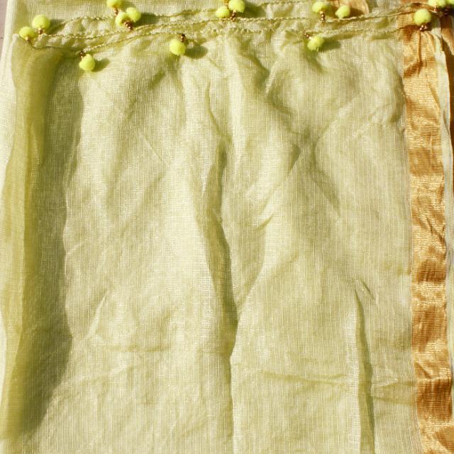 anokherang Dupattas Pista Green Kota Doriya Dupatta