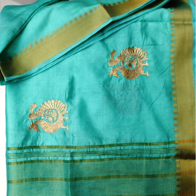 anokherang Dupattas Pistachio Green Embroidered Dupatta