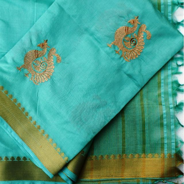 anokherang Dupattas Pistachio Green Embroidered Dupatta