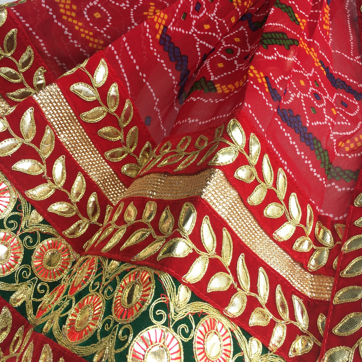 anokherang Dupattas Red Gotta Bandhej Piliya Dupatta