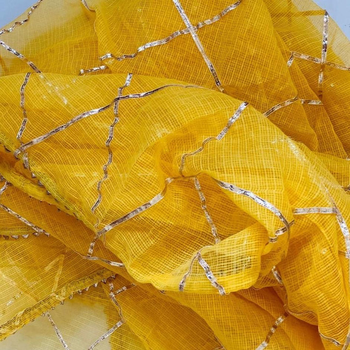 anokherang Dupattas Riwaayat Traditional Yellow Gotta Dupatta