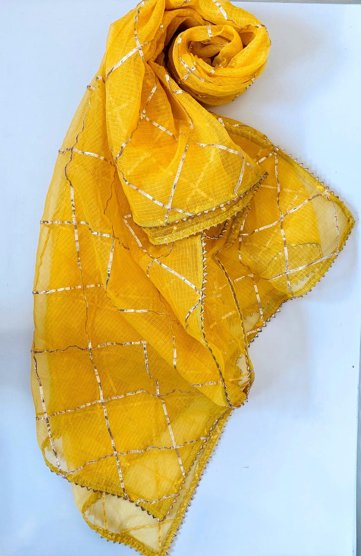 anokherang Dupattas Riwaayat Traditional Yellow Gotta Dupatta