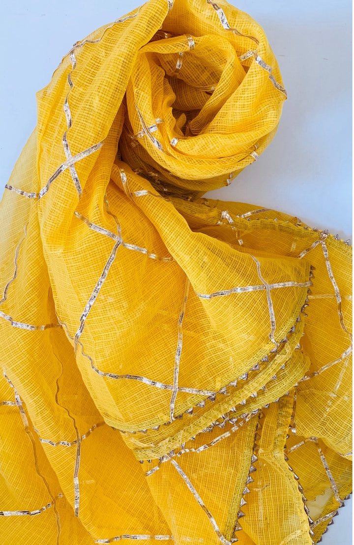 anokherang Dupattas Riwaayat Traditional Yellow Gotta Dupatta
