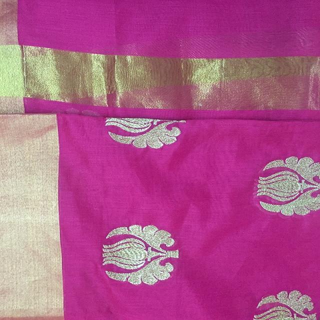 anokherang Dupattas Royal Magenta Gold Chanderi Dupatta