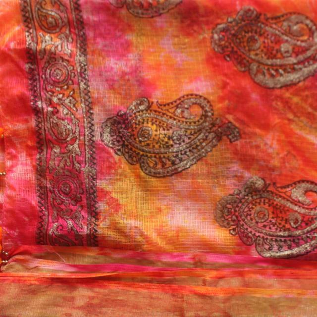 anokherang Dupattas Shaded Pink Foil Printed Kota Dupatta