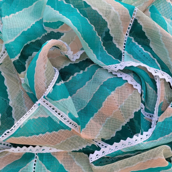 anokherang Dupattas Shades of Green Crochet Kota Dupatta