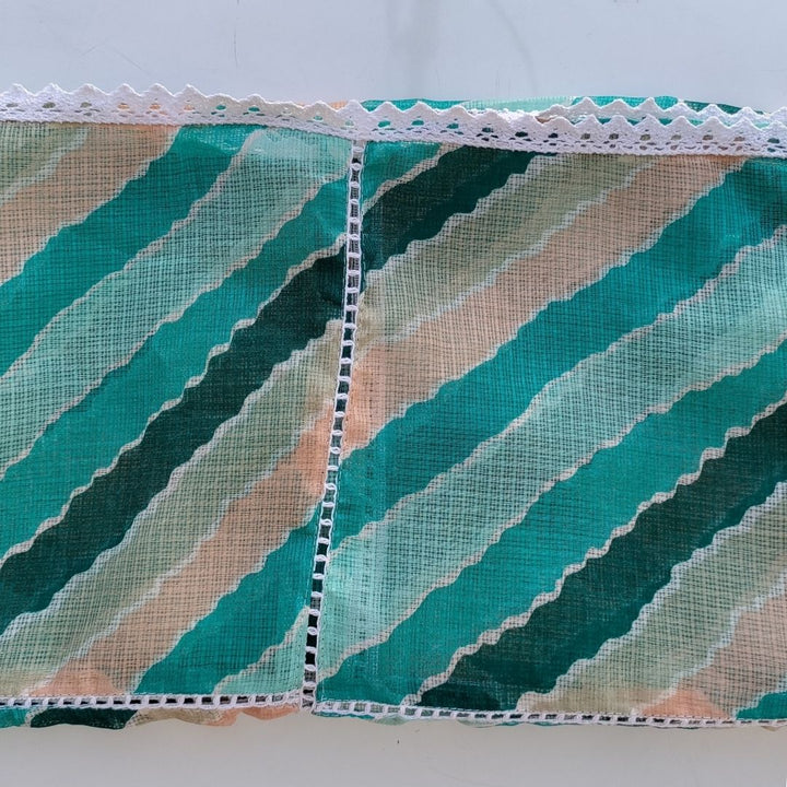 anokherang Dupattas Shades of Green Crochet Kota Dupatta