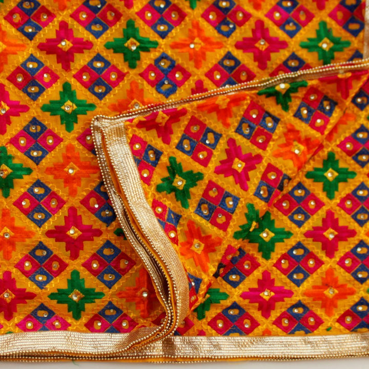 anokherang Dupattas Splashing colors Fulkari Dupatta