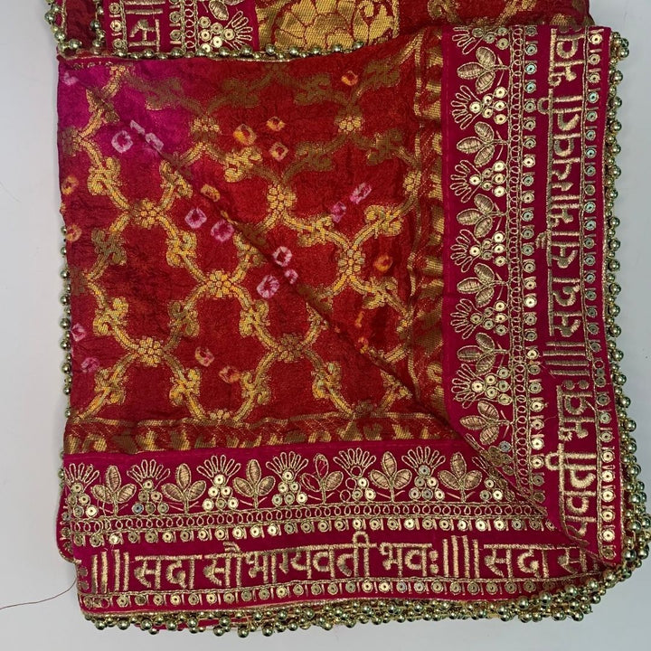 anokherang Dupattas Traditional Bridal Red Pink Saubhagyavati Bandhej Dupatta