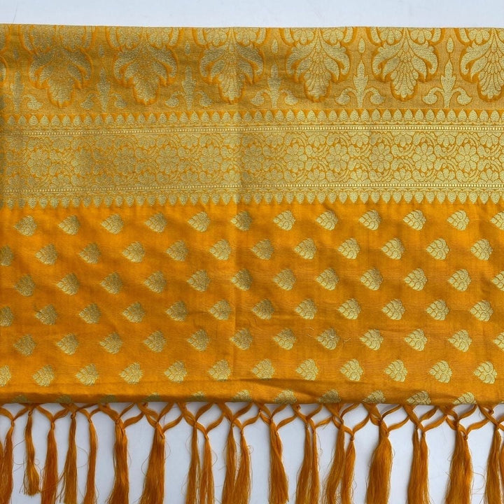 anokherang Dupattas Yellow Banarasi Silk Dupatta