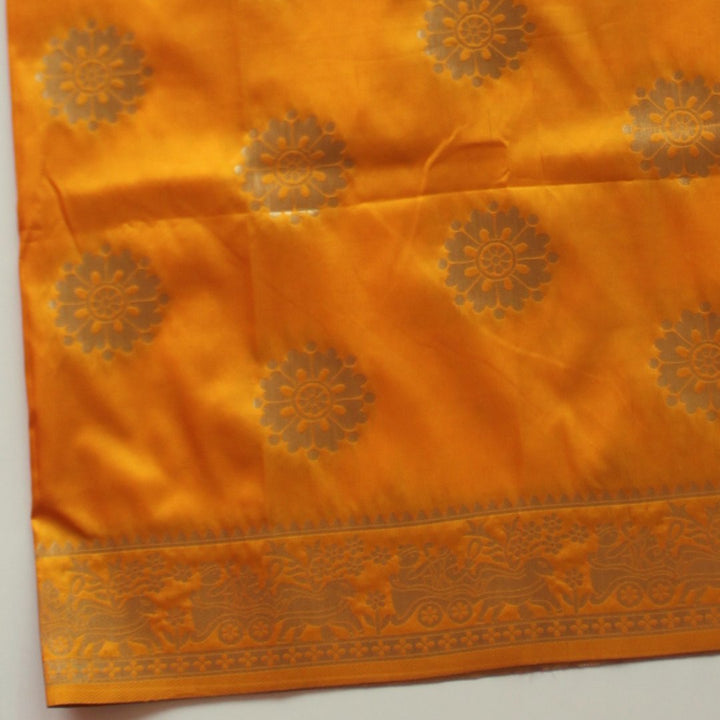 anokherang Dupattas Yellow Elephant Banarasi Stole