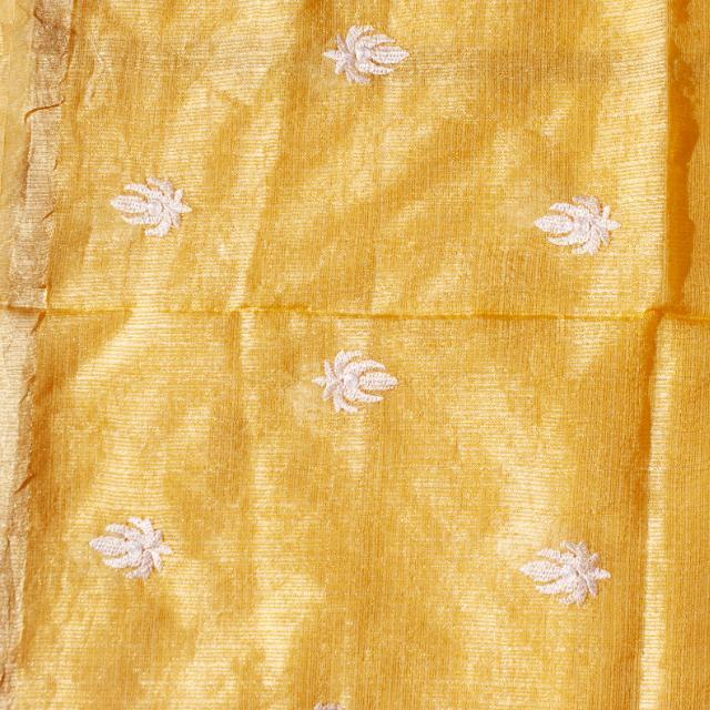 anokherang Dupattas Yellow Embroidered Kota Doriya Dupatta