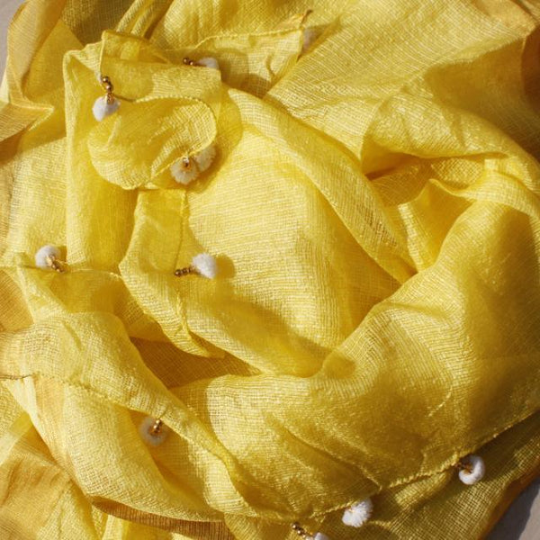 anokherang Dupattas Yellow Kota Doriya Dupatta