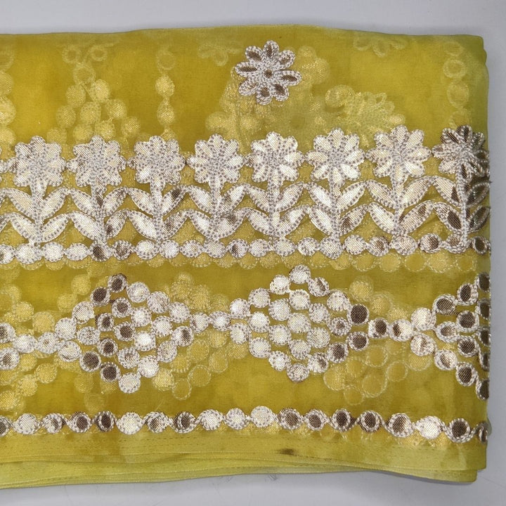 anokherang Dupattas Yellow Ombre Gotta Patti Organza Dupatta