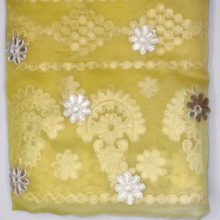 anokherang Dupattas Yellow Ombre Gotta Patti Organza Dupatta