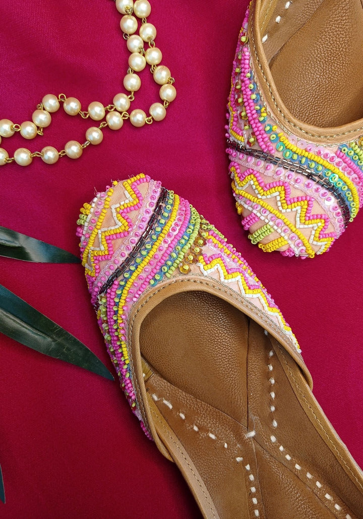 anokherang Juttis Peppy Pink Sequined Jutti