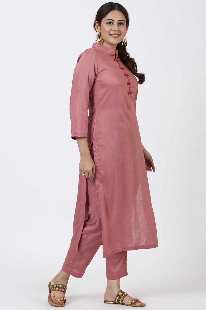 anokherang Kurtis Dusty Rose Straight Kurti