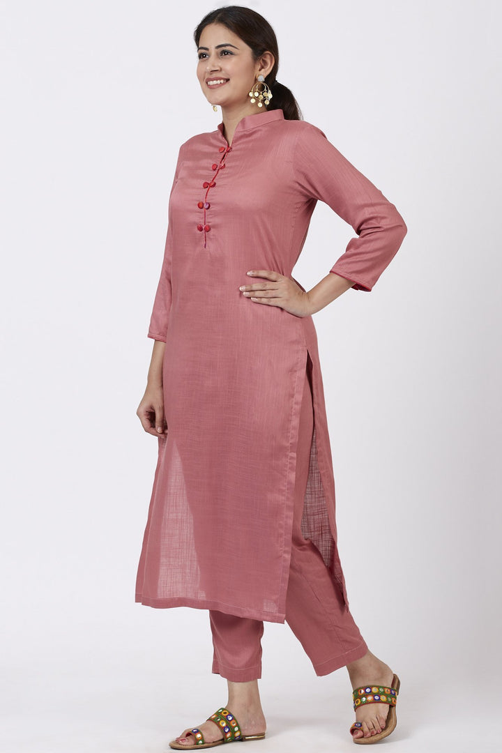 anokherang Kurtis Dusty Rose Straight Kurti