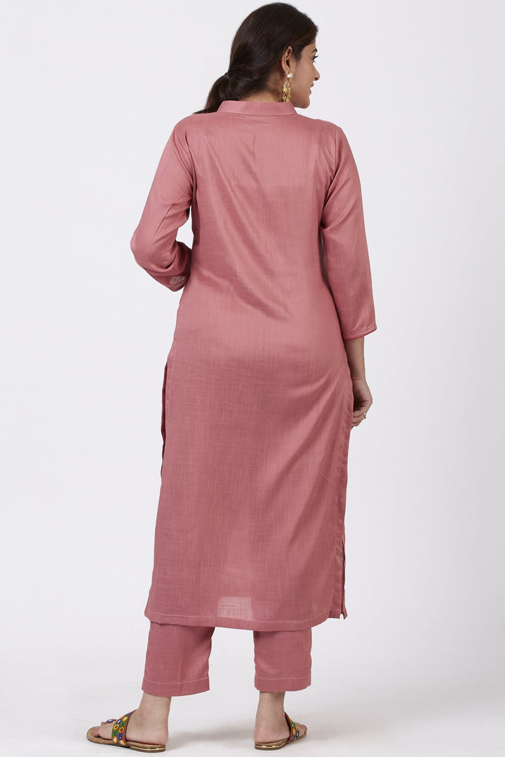 anokherang Kurtis Dusty Rose Straight Kurti