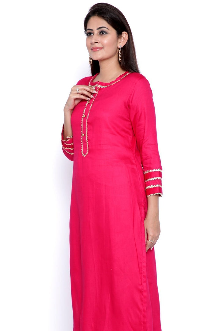 anokherang Kurtis Magenta Gota Work Kurti