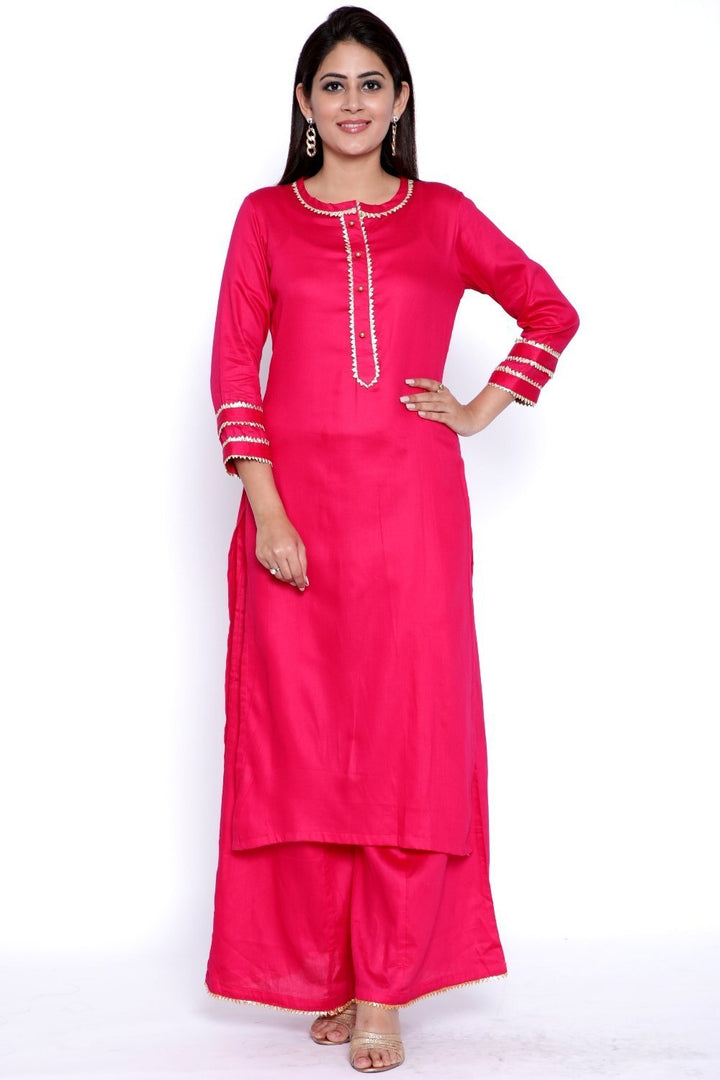 anokherang Kurtis Magenta Gota Work Kurti