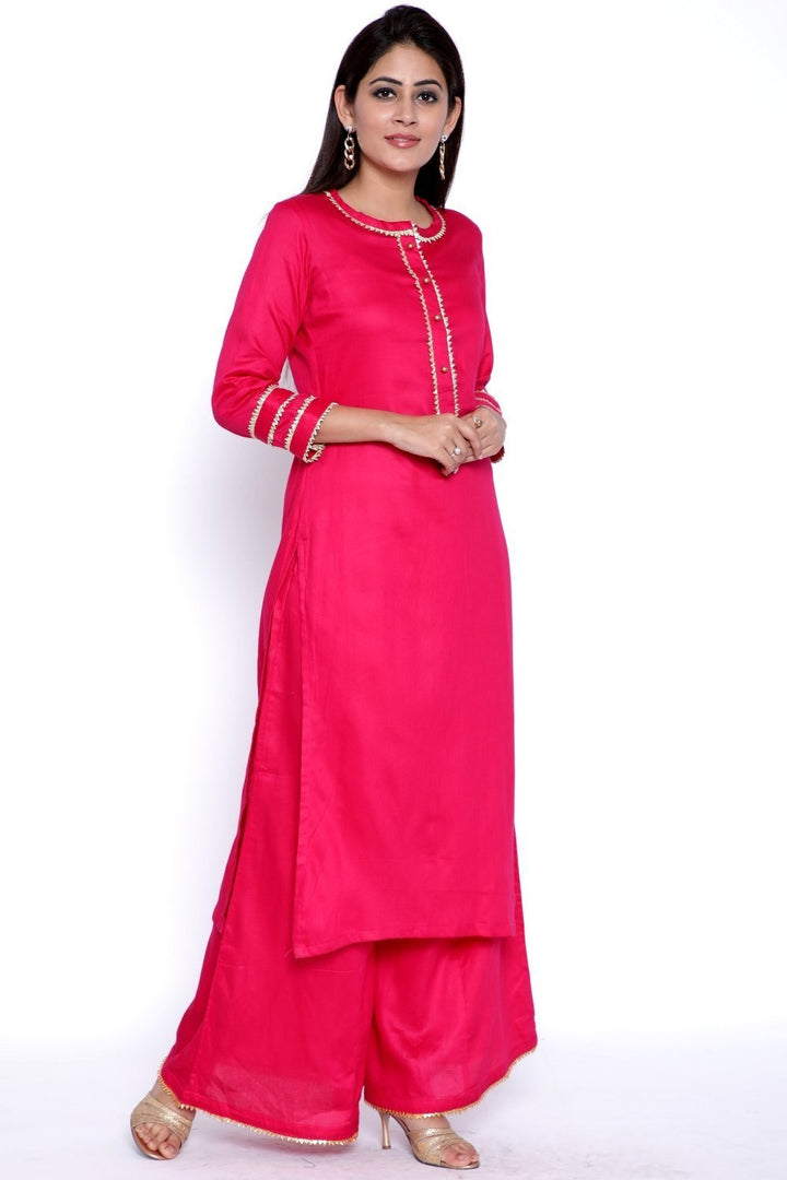 anokherang Kurtis Magenta Gota Work Kurti