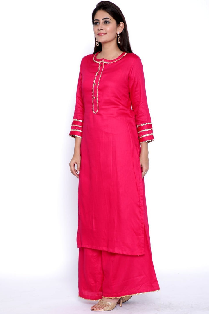 anokherang Kurtis Magenta Gota Work Kurti